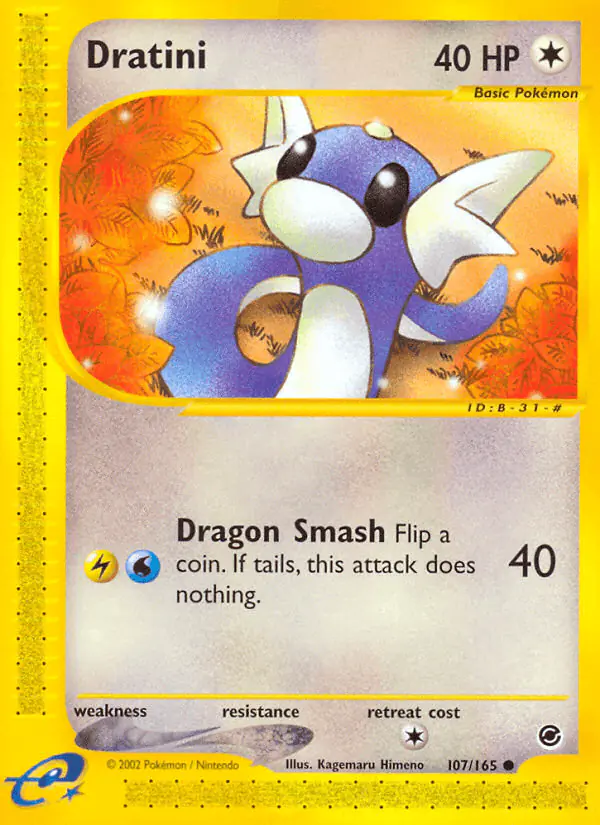 Carta Dratini 107/165 de Expedition Base Set