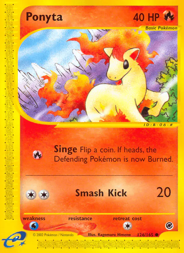 Carta Ponyta 126/165 de Expedition Base Set