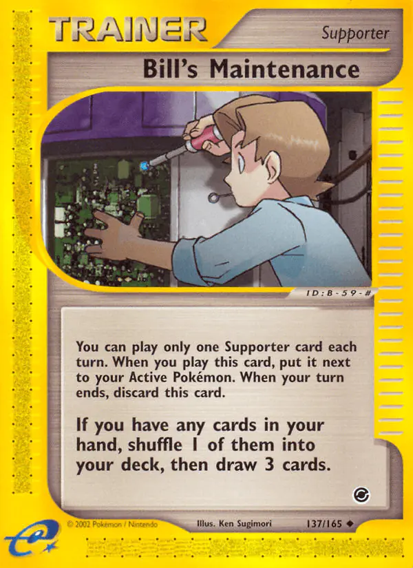 Carta Bill's Maintenance 137/165 de Expedition Base Set