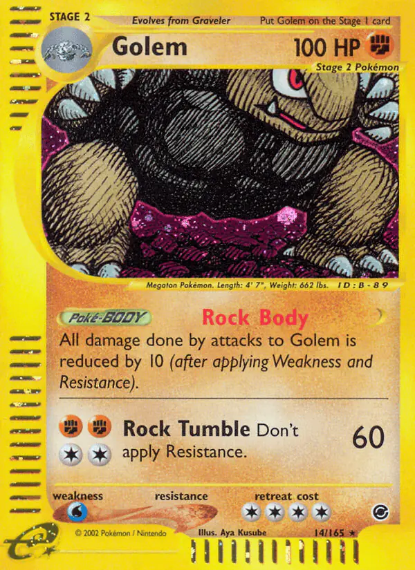 Carta Golem 14/165 de Expedition Base Set