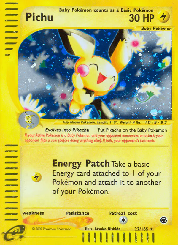 Carta Pichu 22/165 de Expedition Base Set
