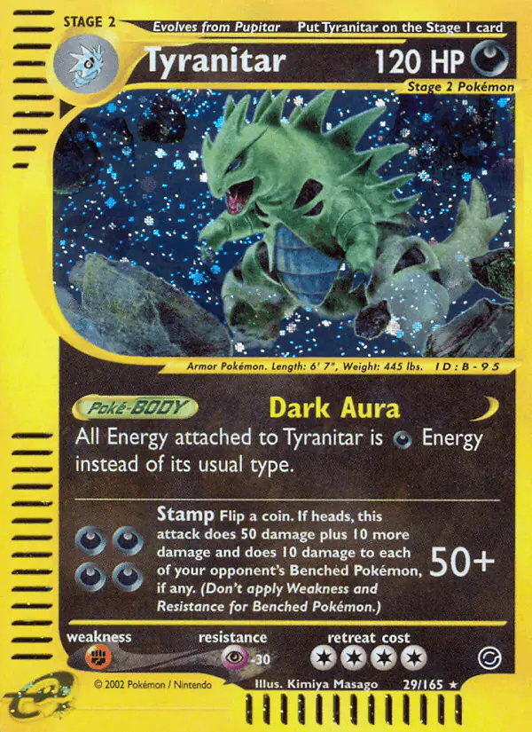 Carta Tyranitar 29/165 de Expedition Base Set