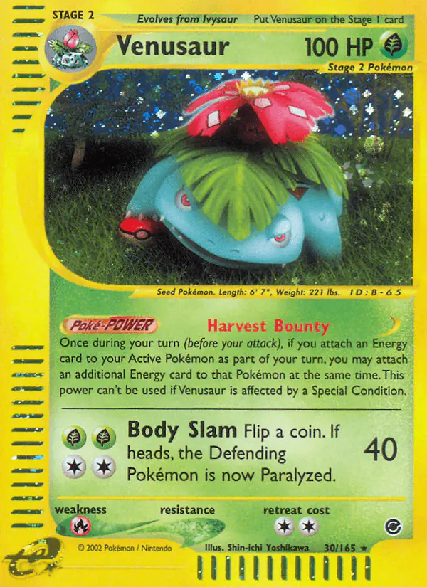 Carta Venusaur 30/165 de Expedition Base Set