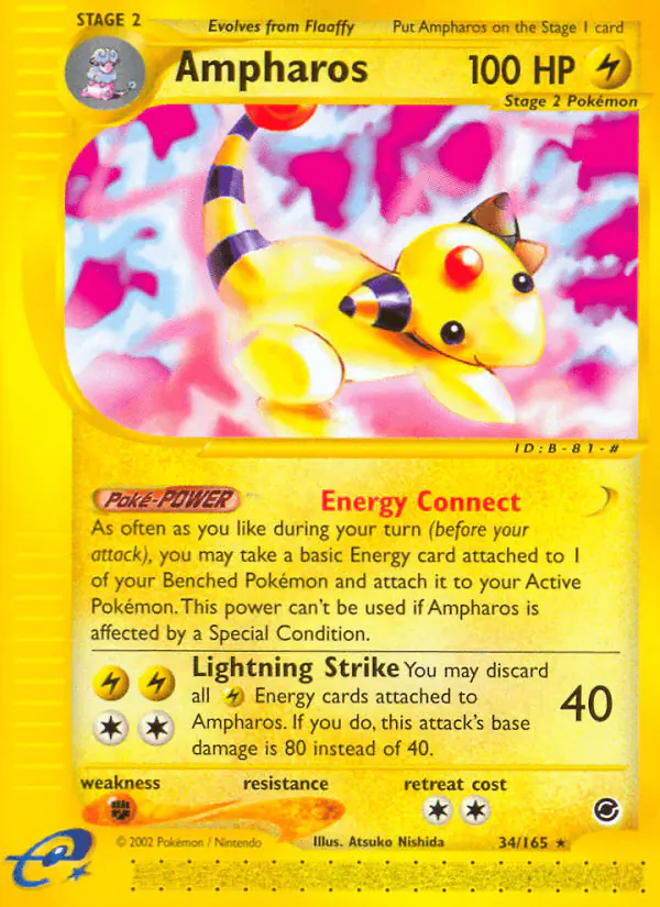 Carta Ampharos 34/165 de Expedition Base Set