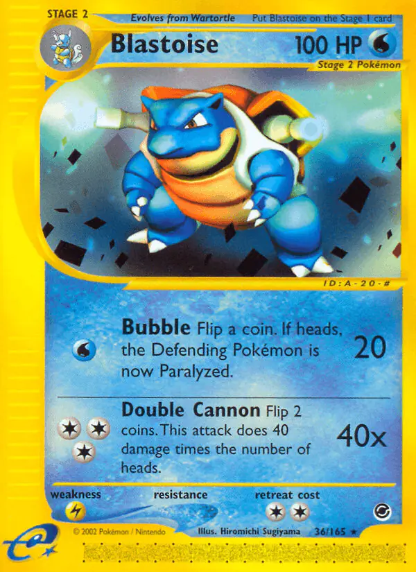 Carta Blastoise 36/165 de Expedition Base Set