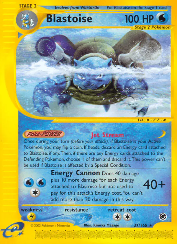 Carta Blastoise 37/165 de Expedition Base Set