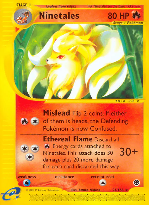 Carta Ninetales 57/165 de Expedition Base Set