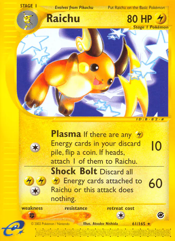 Carta Raichu 61/165 de Expedition Base Set