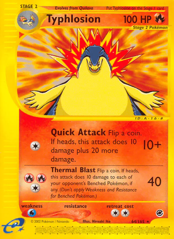 Carta Typhlosion 64/165 de Expedition Base Set