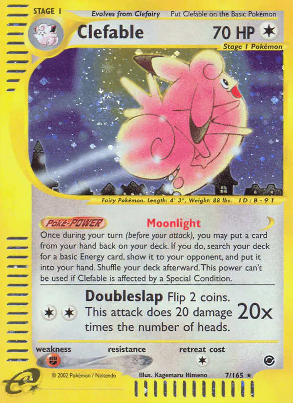 Carta Clefable 7/165 de Expedition Base Set