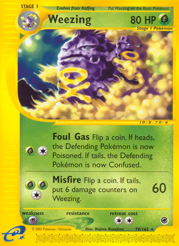 Carta Weezing 70/165 de Expedition Base Set