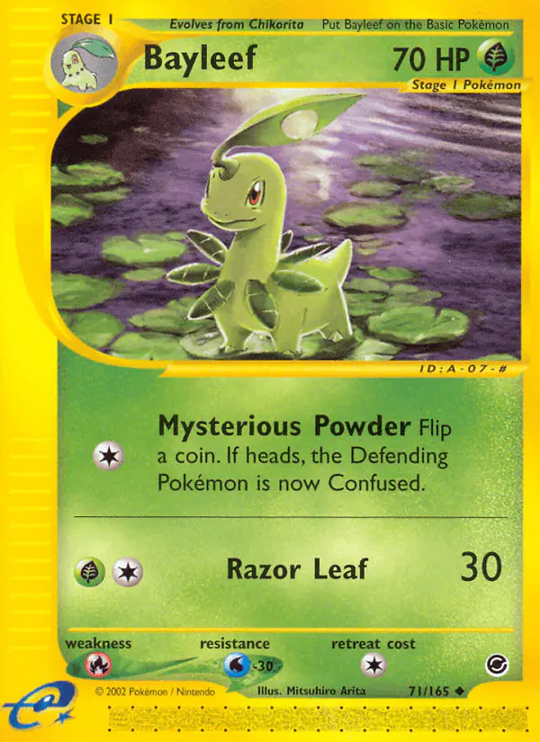 Carta Bayleef 71/165 de Expedition Base Set