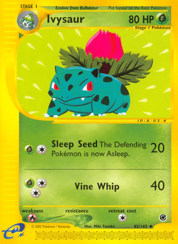 Carta Ivysaur 82/165 de Expedition Base Set
