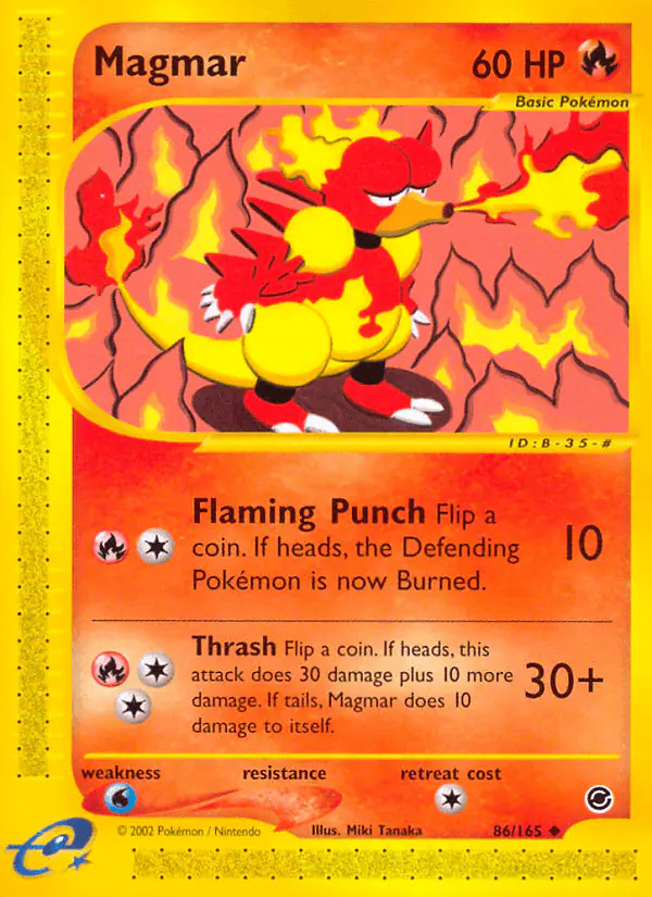 Carta Magmar 86/165 de Expedition Base Set