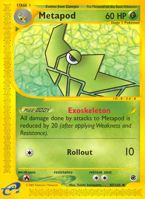 Carta Metapod 87/165 de Expedition Base Set