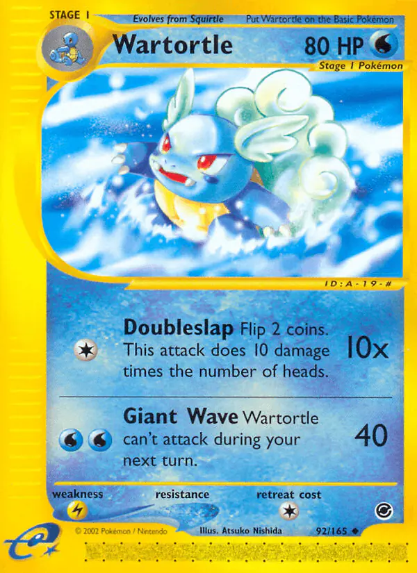 Carta Wartortle 92/165 de Expedition Base Set