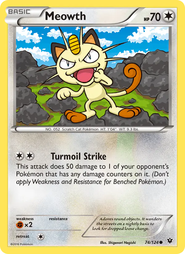 Carta Meowth 74/124 de Fates Collide
