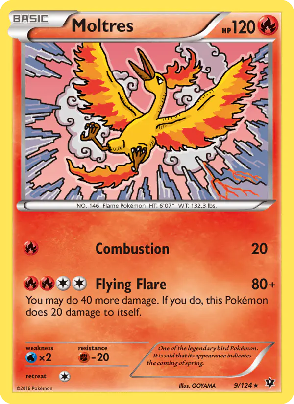 Carta Moltres 9/124 de Fates Collide