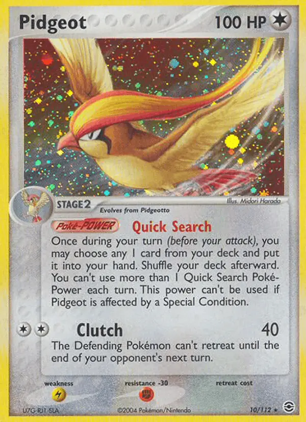 Carta Pidgeot 10/112 de FireRed & LeafGreen