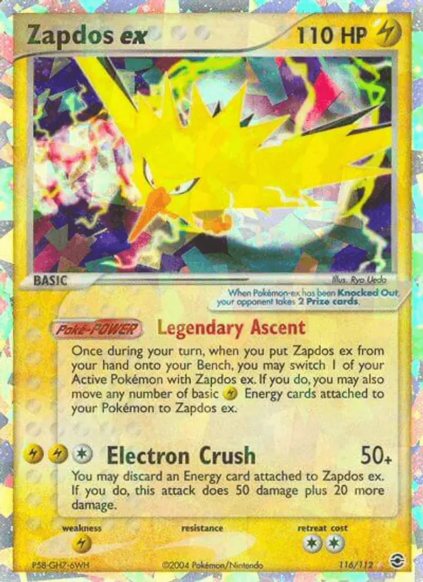 Carta Zapdos ex 116/112 de FireRed & LeafGreen