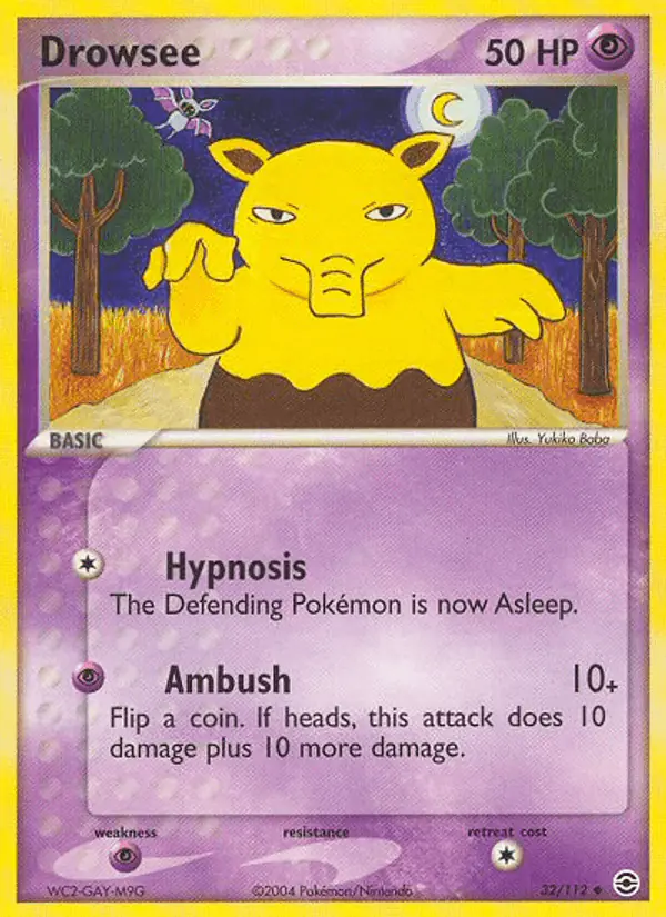 Carta Drowzee 32/112 de FireRed & LeafGreen