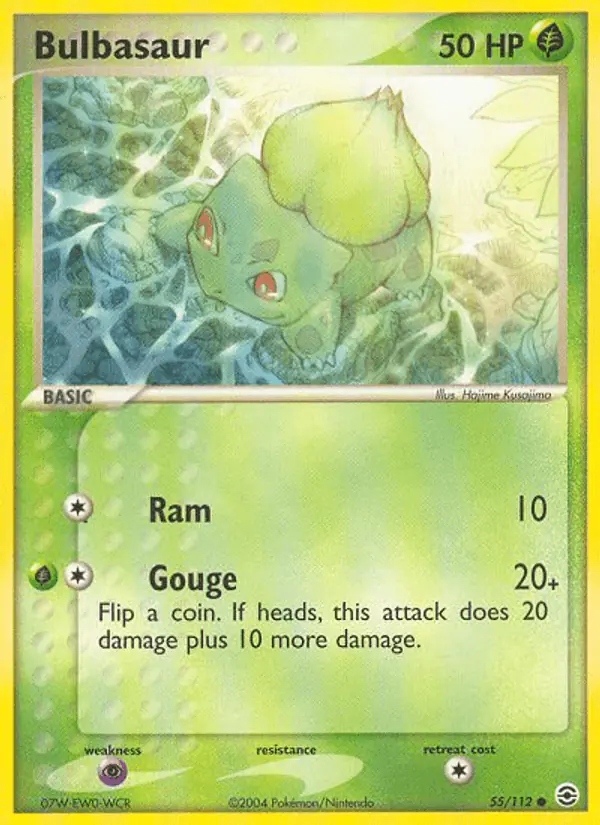 Carta Bulbasaur 55/112 de FireRed & LeafGreen