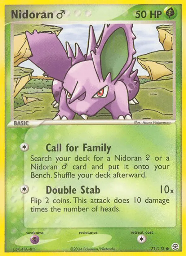 Carta Nidoran♂ 71/112 de FireRed & LeafGreen