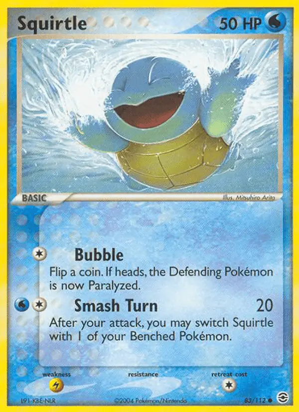 Carta Squirtle 83/112 de FireRed & LeafGreen