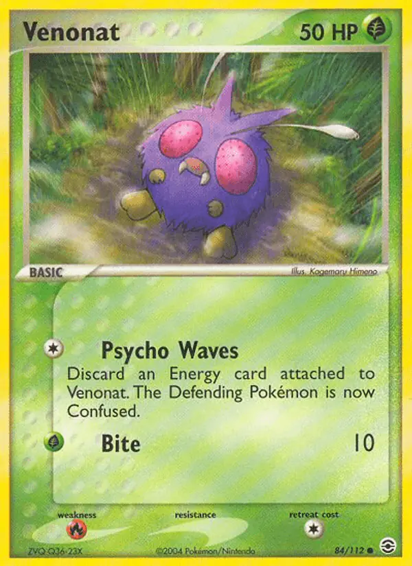Carta Venonat 84/112 de FireRed & LeafGreen