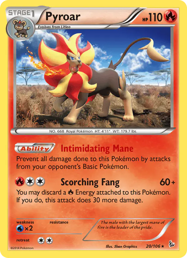 Carta Pyroar 20/106 de Flashfire