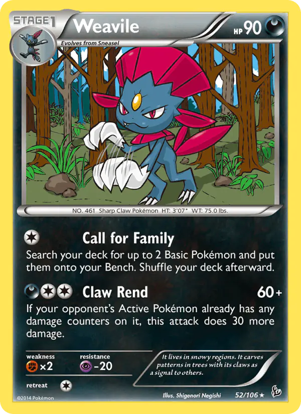 Carta Weavile 52/106 de Flashfire