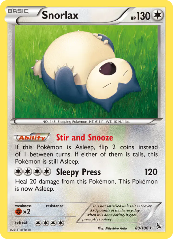 Carta Snorlax 80/106 de Flashfire
