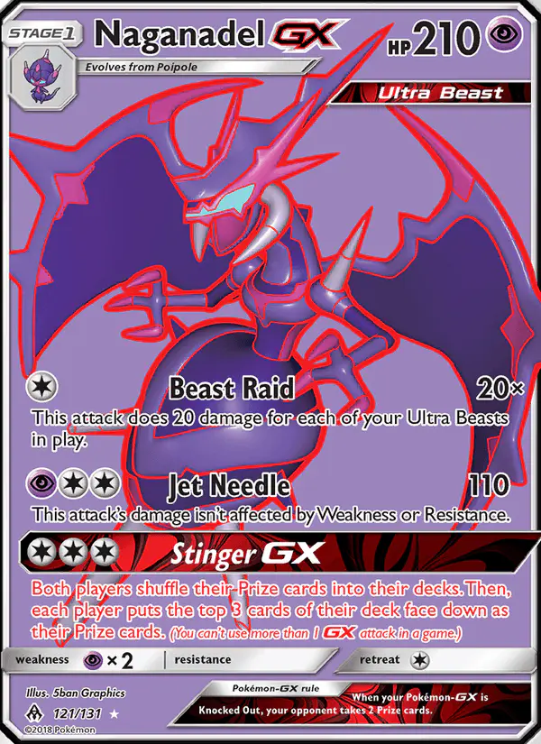Carta Naganadel GX 121/131 de Forbidden Light