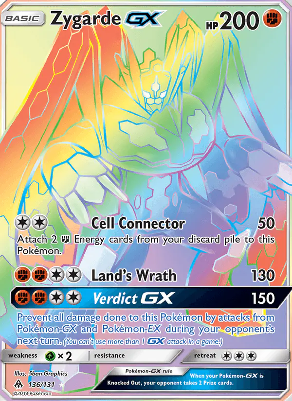 Carta Zygarde GX 136/131 de Forbidden Light