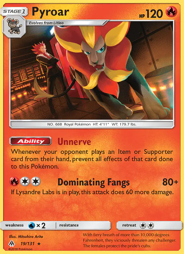 Carta Pyroar 19/131 de Forbidden Light