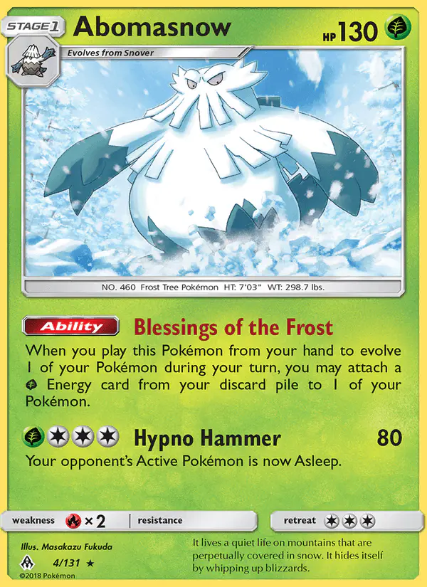 Carta Abomasnow 4/131 de Forbidden Light