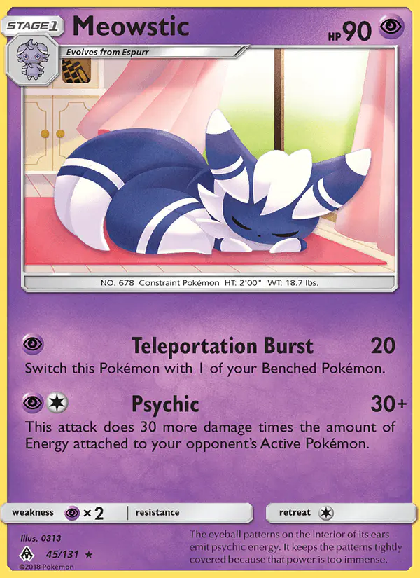 Carta Meowstic 45/131 de Forbidden Light