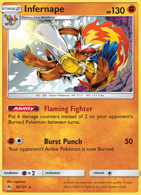 Carta Infernape 59/131 de Forbidden Light