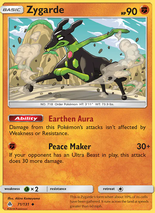 Carta Zygarde 71/131 de Forbidden Light