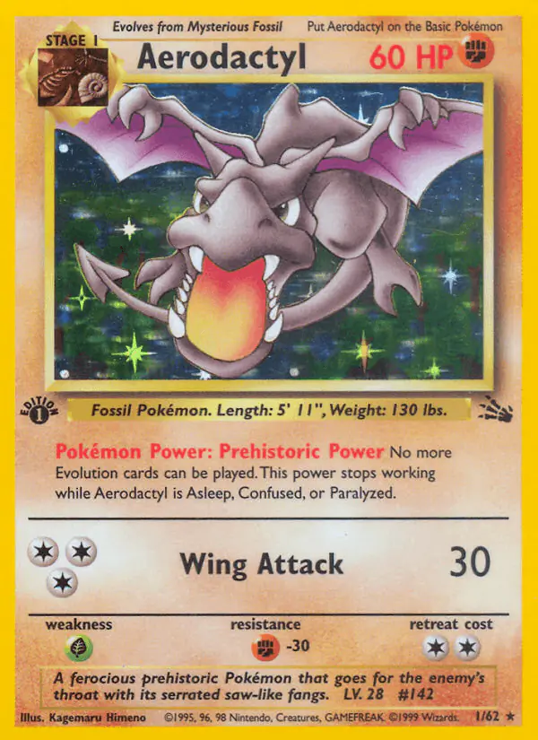 Carta Aerodactyl 1/62 de Fossil