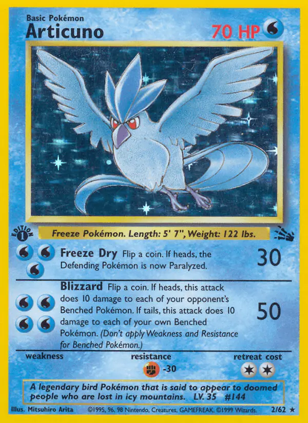 Carta Articuno 2/62 de Fossil