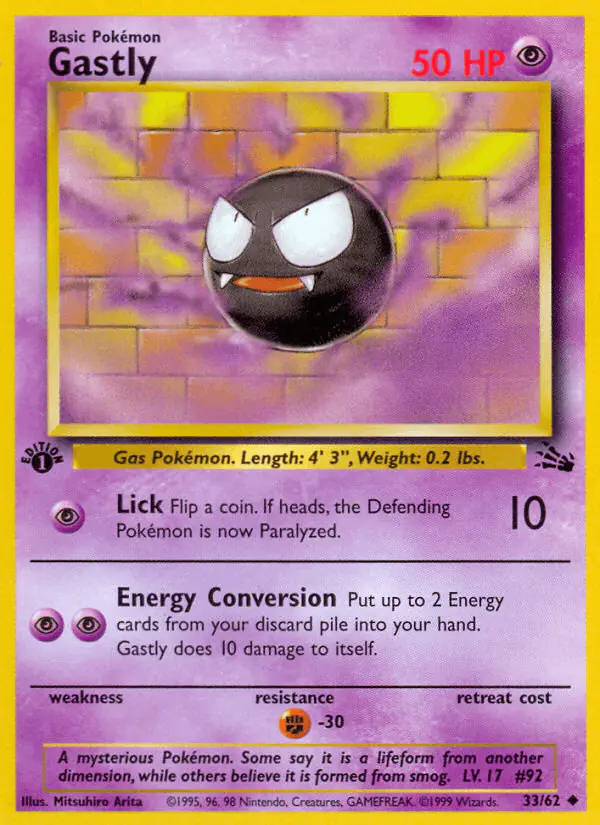 Carta Gastly 33/62 de Fossil