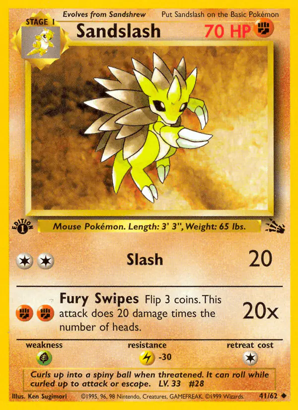 Carta Sandslash 41/62 de Fossil