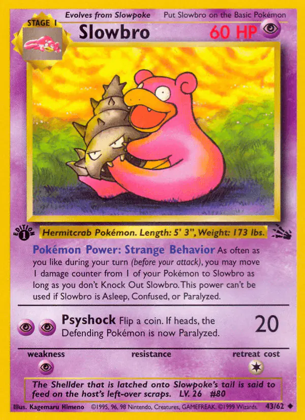 Carta Slowbro 43/62 de Fossil