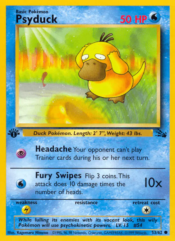 Carta Psyduck 53/62 de Fossil