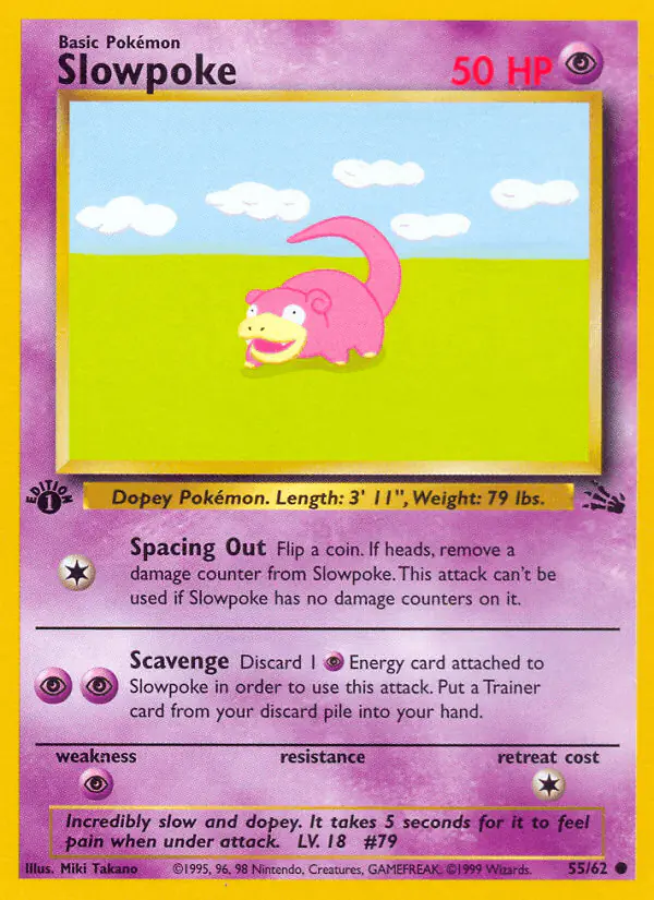 Carta Slowpoke 55/62 de Fossil