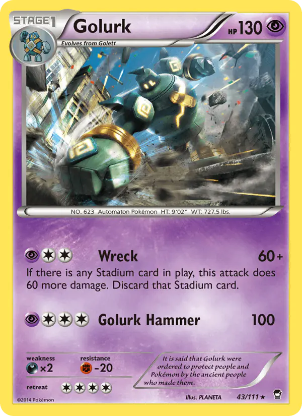 Carta Golurk 43/111 de Furious Fists