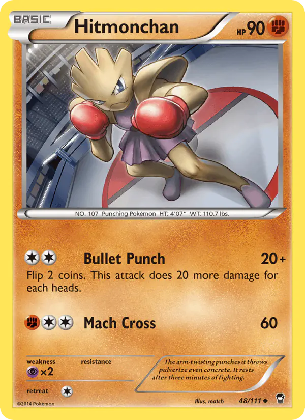 Carta Hitmonchan 48/111 de Furious Fists