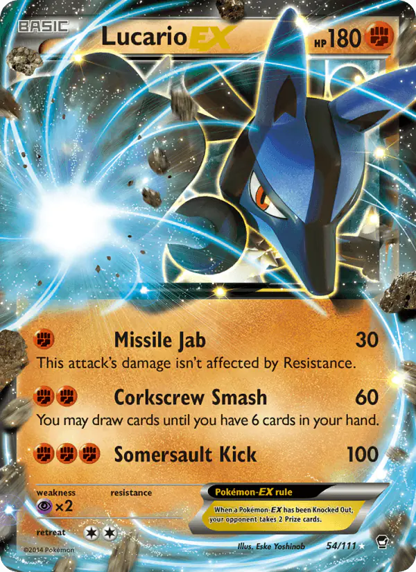 Carta Lucario EX 54/111 de Furious Fists