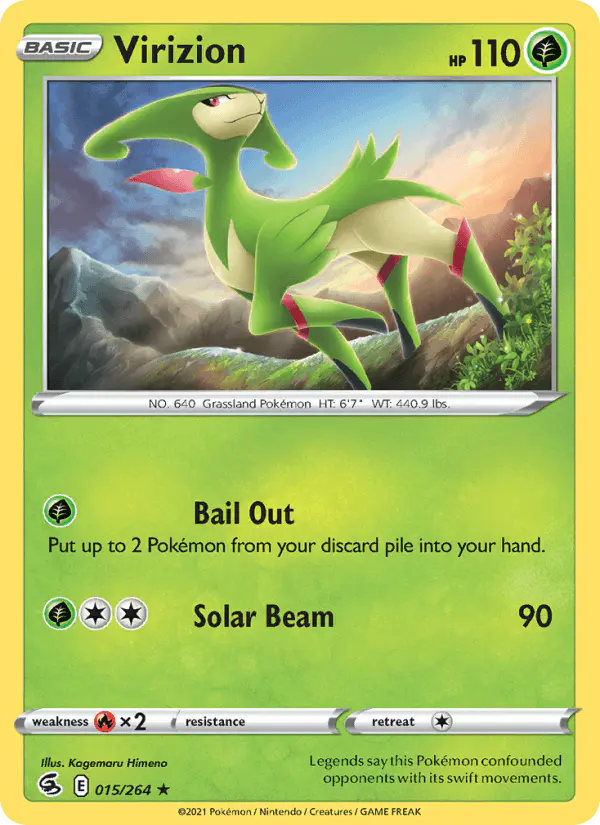 Carta Virizion 015/264 de Fusion Strike